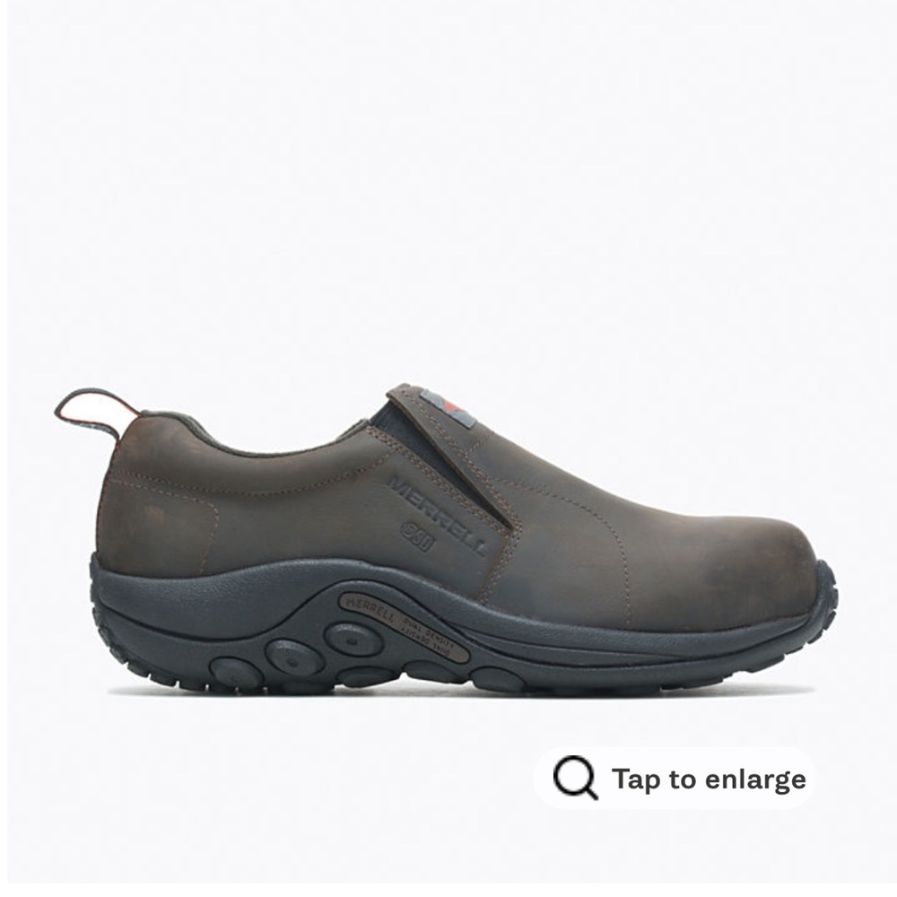 Merrell Mens Jungle Moc Leather Comp Toe SD+ Work Shoe Espresso Black Size 8,5